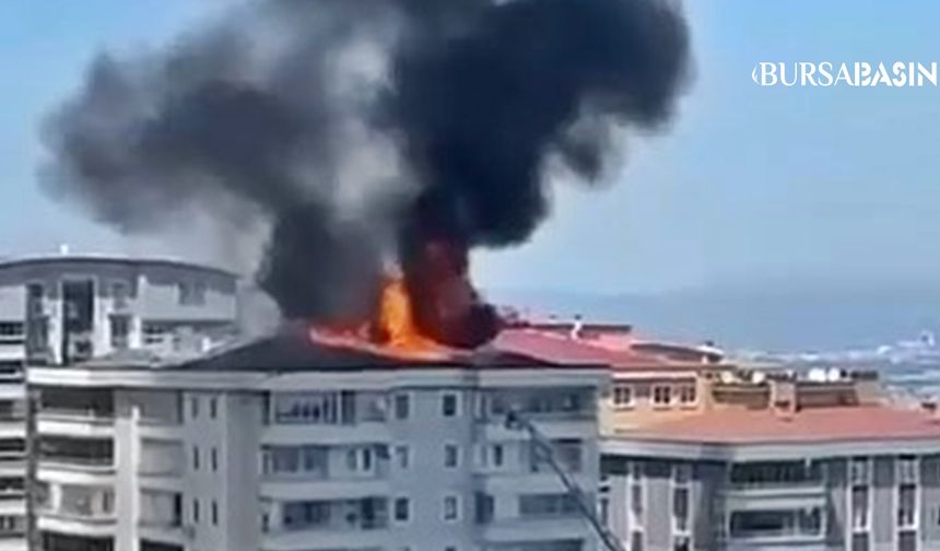 Bursa'da çatı yangını paniğe yol açtı