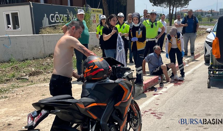 İnegöl’de motosiklet ve bisiklet çarpıştı: 2 yaralı
