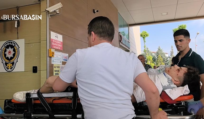 İnegöl’de otomobille çarpışan motosiklette 2 yaralı