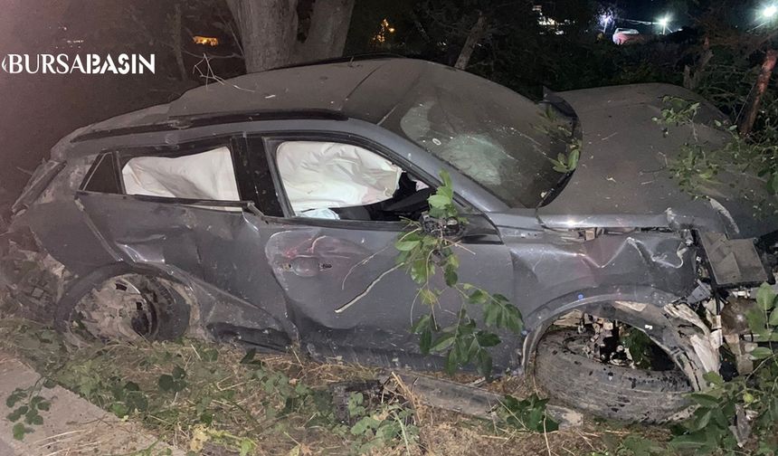 Karacabey’de Takla Atan Araçta Sürücü Yaralandı