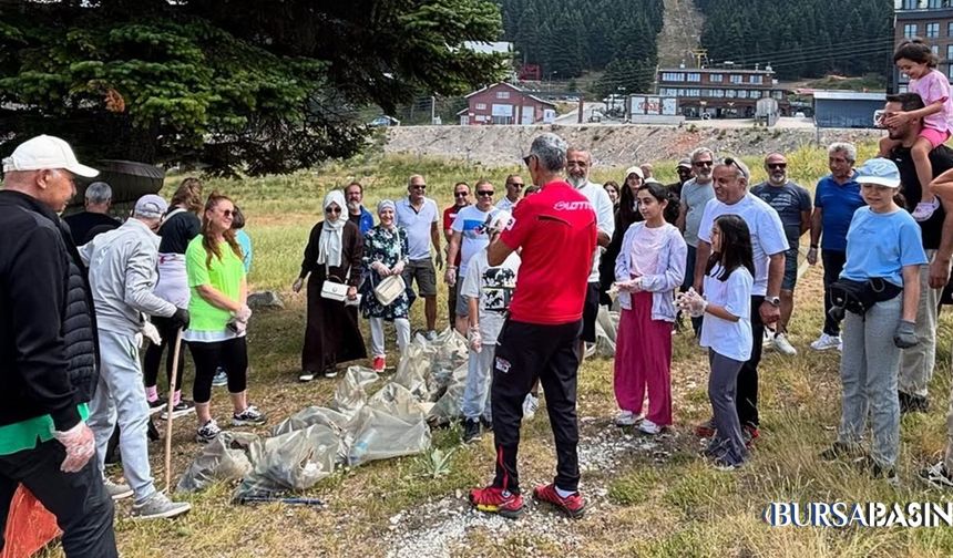Uludağ’da çevre nöbeti: 30 poşet çöp topladılar