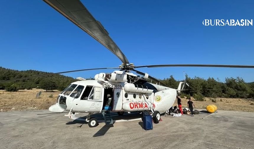 Orhaneli’de Yangın Söndürme Helikopteri Göreve Başladı