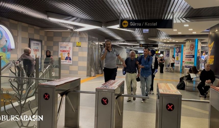 Bursa metrosunda yaşlı adam ölümden döndü