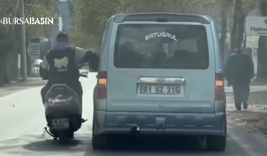 Bursa’da Trafikte Tehlikeli Sohbet Kamerada