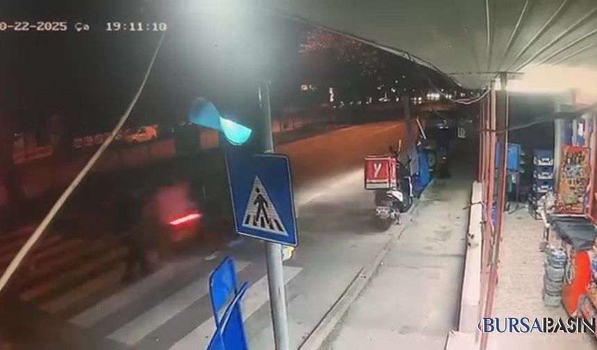 Bursa’da Kırmızı Işıkta Geçmeye Çalışan Yaşlıya Kurye Çarptı