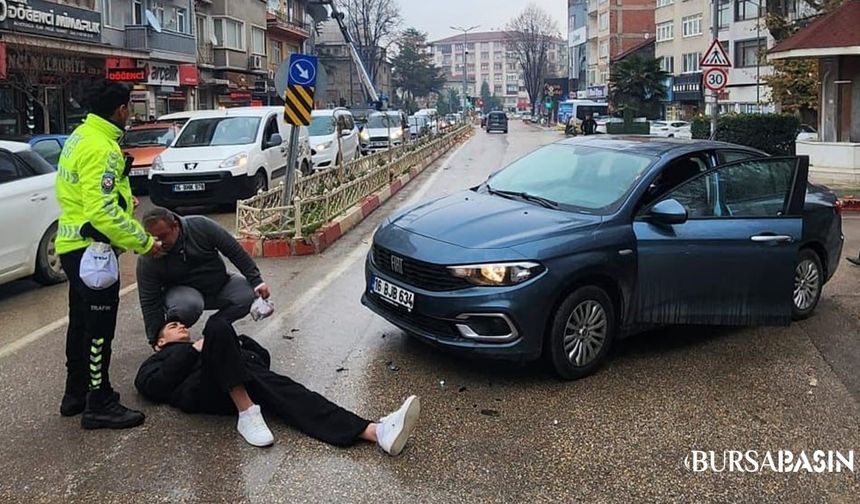 İnegöl’de Otomobille Çarpışan Motosikletli Yaralandı