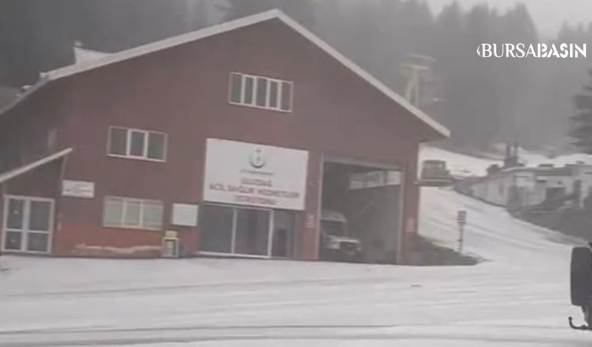 Uludağ’da beklenen kar yağışı başladı