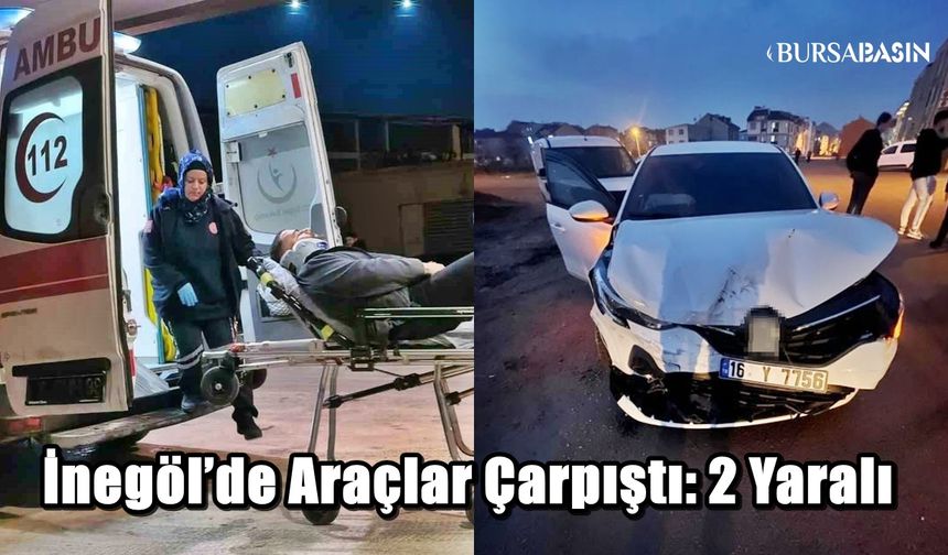 İnegöl’de sokak ortasında kaza: 2 sürücü yaralı