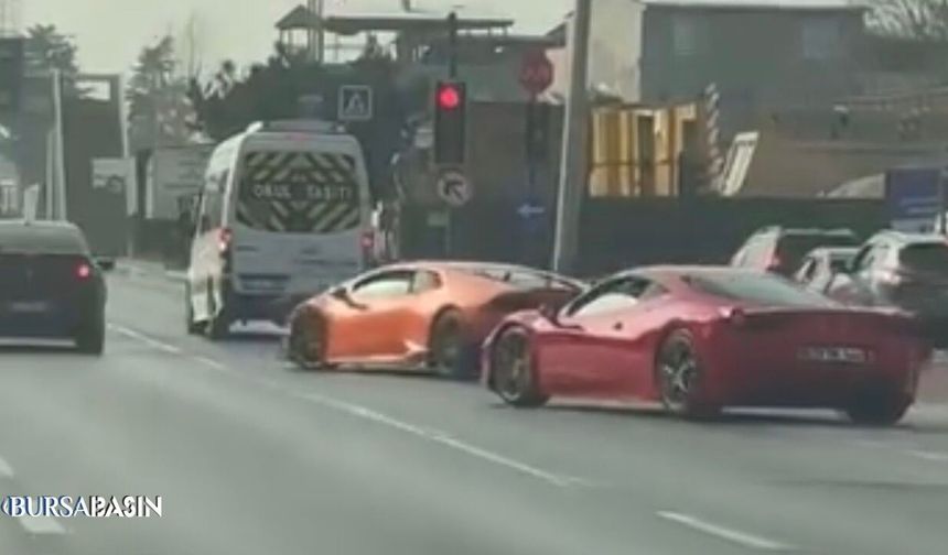 Bursa’da Lüks Otomobillerden Kırmızı Işık İhlali
