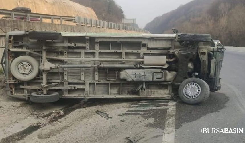 Bursa İnegöl’de Minibüs Takla Attı