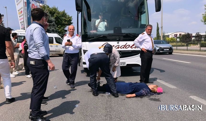 İnegöl'de Yolcu Otobüsü Kadına Çarptı: Ağır Yaralı
