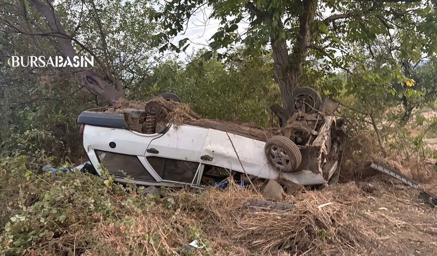 İnegöl’de Otomobil Şarampole Yuvarlandı: 8 Yaralı