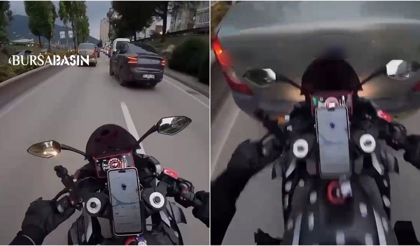 Bursa’da Motosiklet Kazası Kask Kamerasına Yansıdı