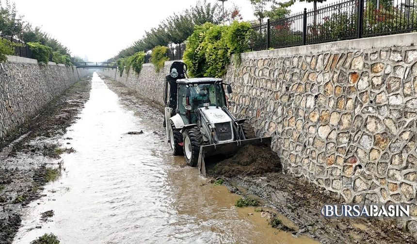 İnegöl’de Kanal İnegöl’de sel riskine karşı temizlik