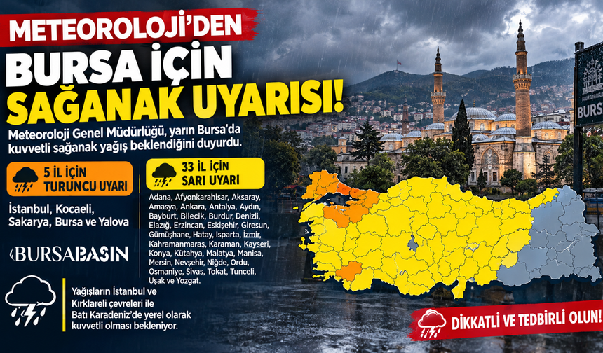 Bursa İçin Turuncu Alarm: Kuvvetli Sağanak Geliyor!